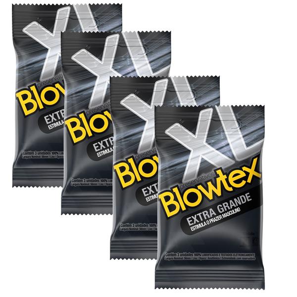 Kit com 12 Preservativo Blowtex Extra Grande C/ 3 Un Cada