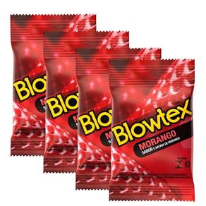 Kit com 12 Preservativo Blowtex Morango C/ 3 Un Cada