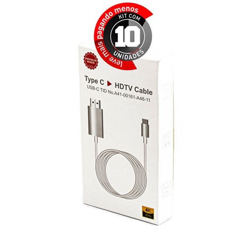 Kit com 10 Cabos USB-C para HDMI