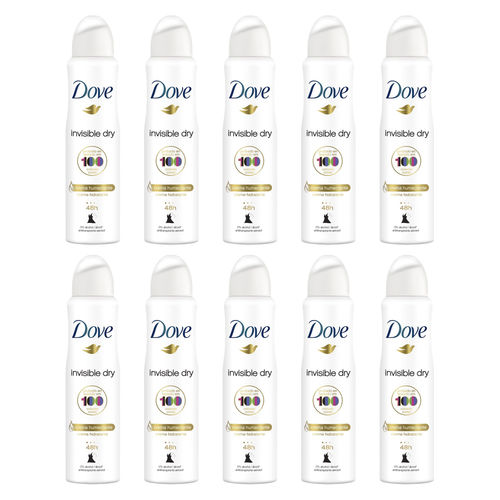 Kit com 10 Desodorantes Dove Invisible Dry Aerossol 150ml