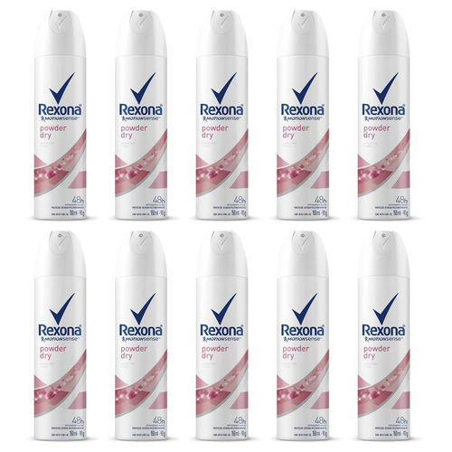 Kit com 10 Desodorantes Rexona Women Antibacteriano Aerossol 150ml