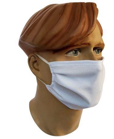 Kit com 10 Mascaras de Proteção Tecido Algodão Lavável Unissex Branca - Genérico