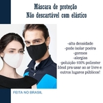 Kit Com 10 Máscaras Tecido Lavavél 100% Poliester, Cor Preto