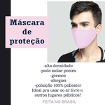 Kit Com 50 Máscaras Tecido Lavavél 100% Poliester, Cor Rosa Claro