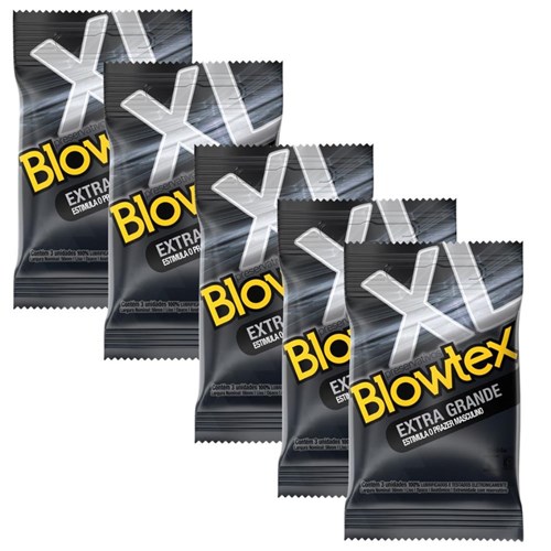 Kit com 15 Preservativo Blowtex Extra Grande C/ 3 Un Cada