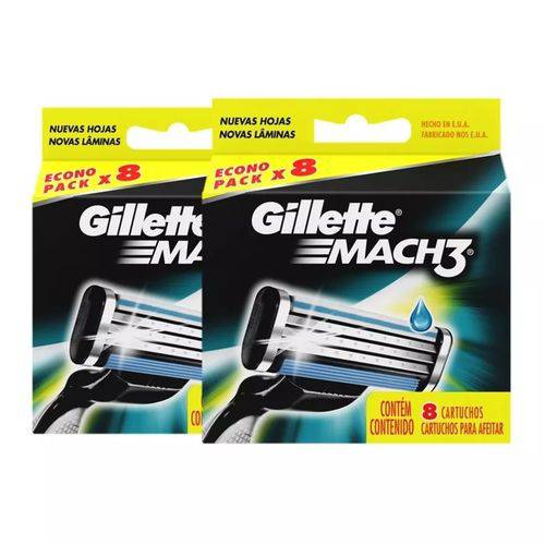 Kit com 16 Cargas Gillette Mach3 Regular