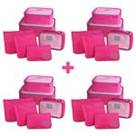 Kit com 4 Organizadores de Malas de 6 Peças Pink - Jacki Design