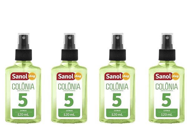 Kit com 4 Perfumes para Cachorro - Colônia Citrus Sanol Dog 120ml