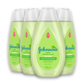 Kit com 4 Shampoos JOHNSON`S Baby Cabelos Claros 200 Ml