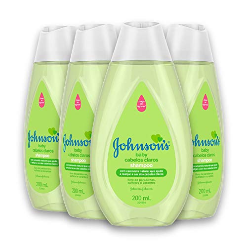 Kit com 4 Shampoos JOHNSON'S Baby Cabelos Claros 200 Ml
