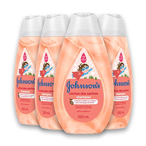 Kit com 4 Shampoos JOHNSON'S Baby Cachos Definidos 200ml