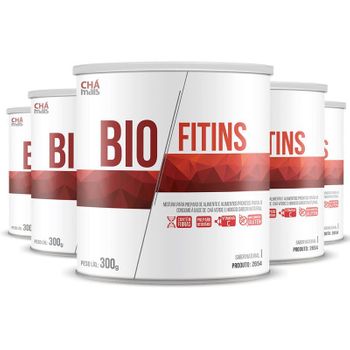 Kit com 5 BioFitins Solúvel 200g da Chá Mais Sabor Natural