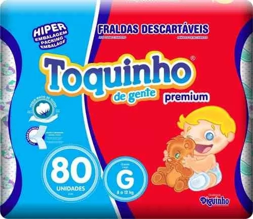 Fralda Descartável Infantil Toquinho de Gente Premium Barato M 90 Unidades - Toquinho Premium