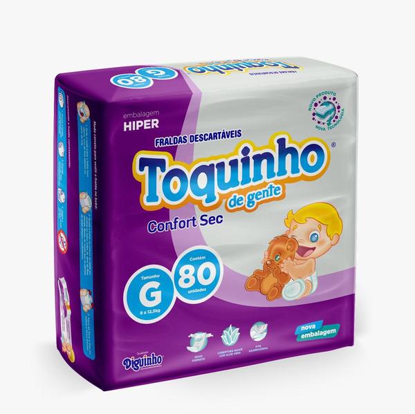 Kit com 5 Fraldas Toquinho Revenda Barato G com 400 Unid. - Toquinho Premium