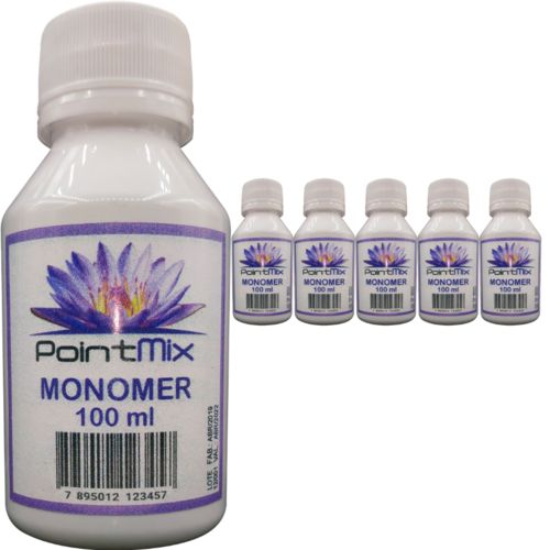 Kit com 5 Monomer Acrylic Liquid Point Mix Original 100ml