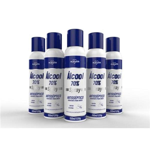 Kit com 5 Unidades de Hidratante Spray Álcool 70% 150ml - My Health - Start Quimica