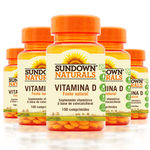 Kit com 5 Vitamina D3 - Sundown Vitaminas - 100 Comprimidos