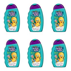 Kit com 6 Acqua Kids Tutti Frutti Shampoo Infantil 2em1 250ml
