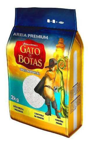 Kit com 6 Areia Premium Grossa Flocos - Gato de Botas 2kg