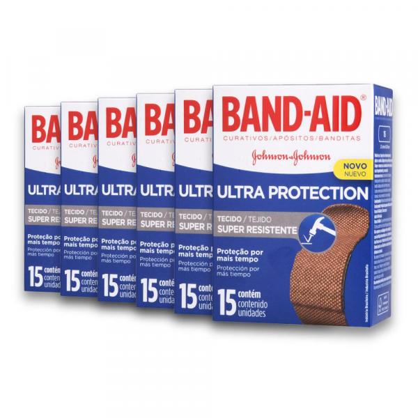 Kit com 6 Curativos BAND AID Ultra Protection com 15 Unidades - Band Aid