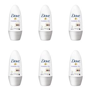 Kit com 6 Dove Invisible Dry Desodorante Rollon Feminino 50ml