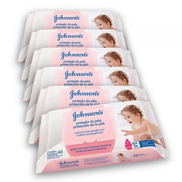 Kit com 6 Lenços Umedecido JOHNSON'S Baby Extra Cuidado 48 Unidades - Johnson's