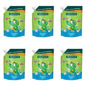 Kit com 6 Palmolive Kids Cachos Shampoo Infantil Refil 200ml