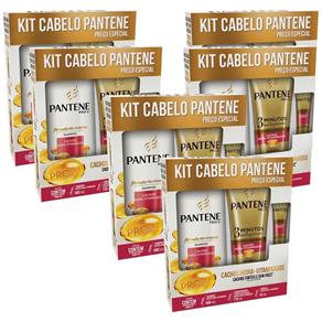 Kit com 6 Pantene Cachos Hidra-Vitaminados Shampoo 400ml + Condicionador 3 Minutos + Ampola 15ml