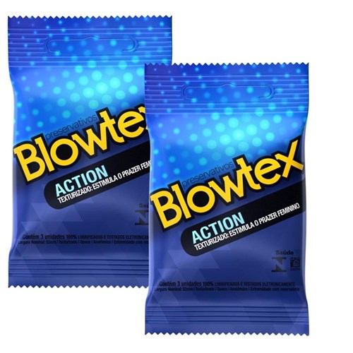Kit com 6 Preservativo Blowtex Action C/ 3 Un Cada