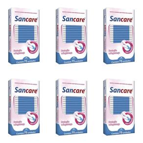 Kit com 6 Sanfarma Sancare Hastes Flexíveis com 75