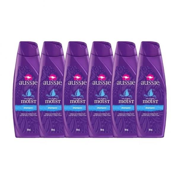 Kit com 6 Shampoos Aussie Moist 180ml