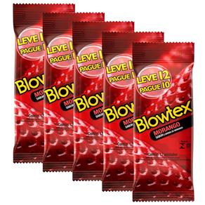 Kit com 60 Preservativo Blowtex Morango Leve 60 Pague 50