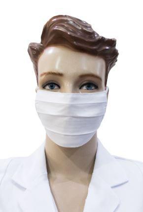 Kit com 7 Mascaras de Proteção Tecido Algodão Lavável Unissex Branca - Genérico