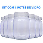 Kit com 7 Potes de Vidro para Leite Materno 200ml
