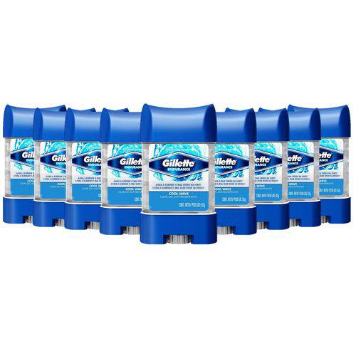 Kit com 9 Desodorantes Antitranspirante Gillette Clear Gel Cool Wave 82g