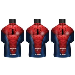 Kit com 3 Biotropic Spiderman 4em1 Shampoo 500ml