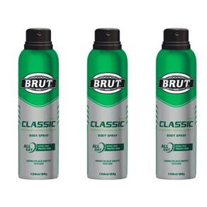 Kit com 3 Brut All Day Classic Desodorante Aerosol 48h 150ml
