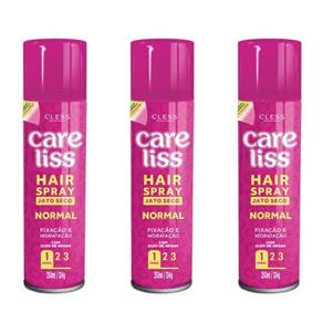 Kit com 3 Care Liss Hair Spray Normal 250ml