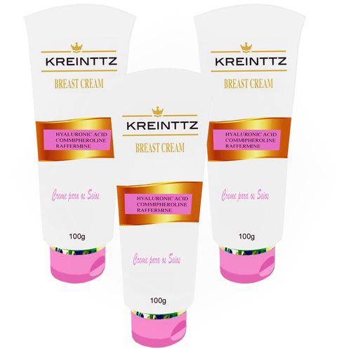 Kit com 3 Cremes Kreinttz Breast Aumento Natural dos Seios