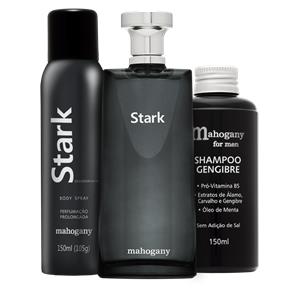 Kit com Desodorante Aerosol + Fragrância Stark + Shampoo For Men