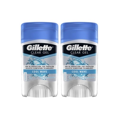 Kit com 2 Desodorantes Gillette Antitranspirante Clear Gel Cool Wave 45G