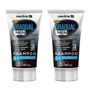 Kit com Dois Shampoos que Reduz Cabelos Brancos Gradual Men