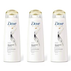 Kit com 3 Dove Recuperação Extrema Shampoo 400ml