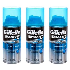 Kit com 3 Gillette Mach3 Extra Comfort Gel de Barbear 71g