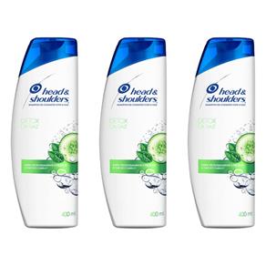 Kit com 3 Head & Shoulders Detox Shampoo Anticaspa 400ml