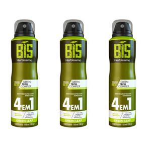 Kit com 3 Herbíssimo Bis Gree Leaf Desodorante Aerosol 150ml