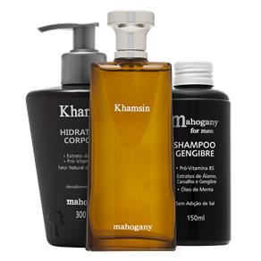 Kit com Hidratante Corporal + Fragrância Khamsin+ Shampoo For Men Ml