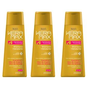 Kit com 3 Keramax Hidratação Profunda Shampoo 250ml