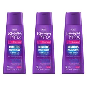 Kit com 3 Keramax Minutos Milagrosos Shampoo 250ml