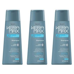 Kit com 3 Keramax Pós Progressiva Shampoo 250ml